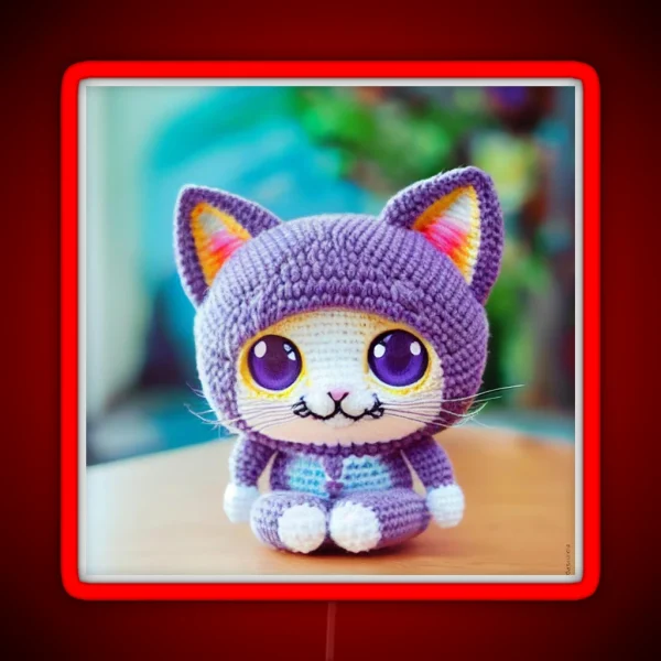 Cute Amigurumi Kitten Original Collection RGB Neon Sign