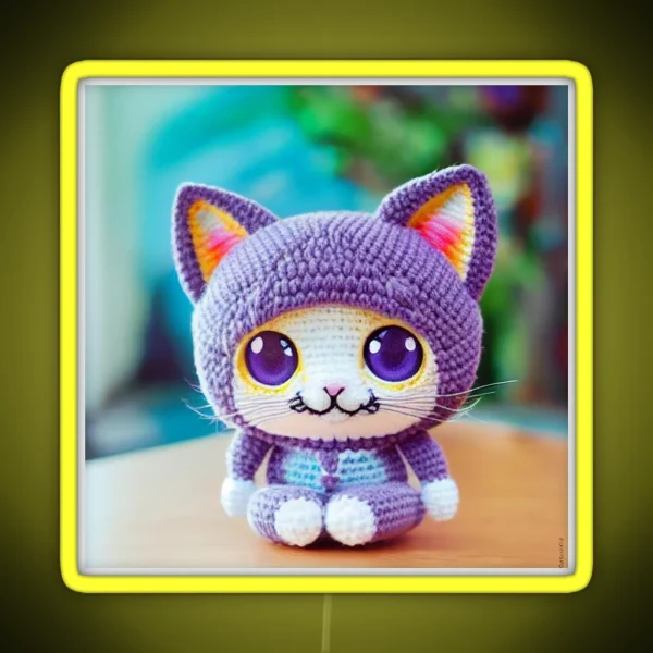Cute Amigurumi Kitten Original Collection RGB Neon Sign