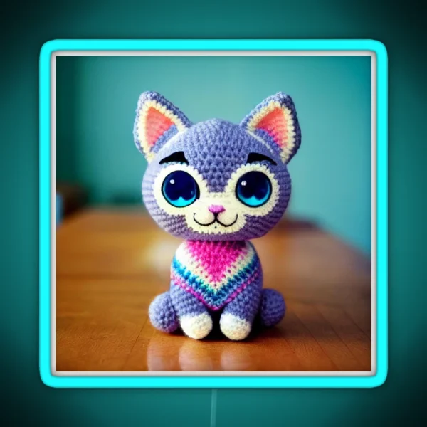 Cute Amigurumi Kitten Original Collection RGB Neon Sign