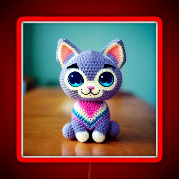 Cute Amigurumi Kitten Original Collection RGB Neon Sign