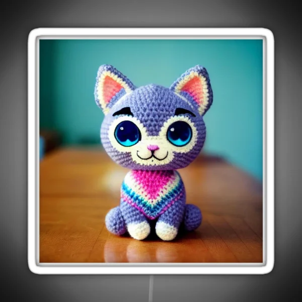 Cute Amigurumi Kitten Original Collection RGB Neon Sign
