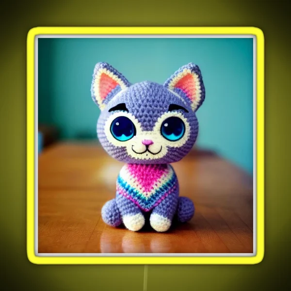 Cute Amigurumi Kitten Original Collection RGB Neon Sign
