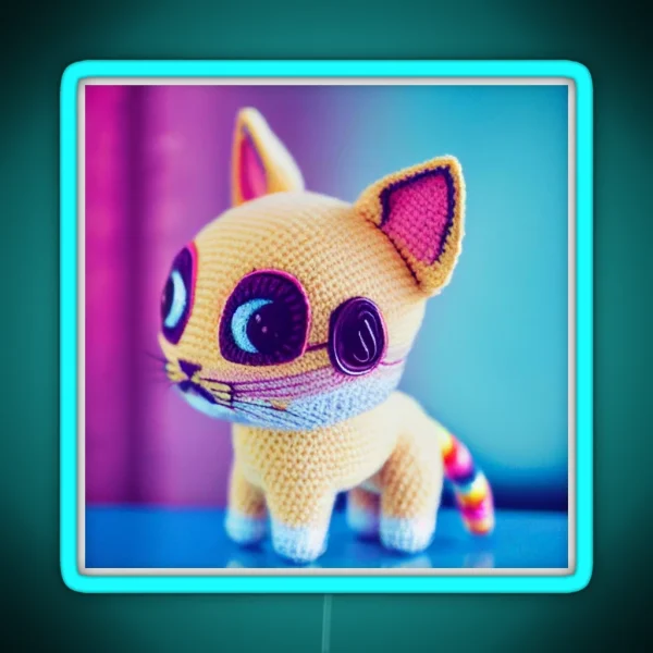 Cute Amigurumi Kitten Original Collection RGB Neon Sign