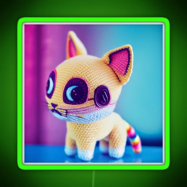 Cute Amigurumi Kitten Original Collection RGB Neon Sign