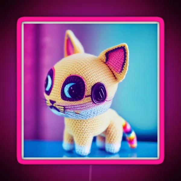 Cute Amigurumi Kitten Original Collection RGB Neon Sign