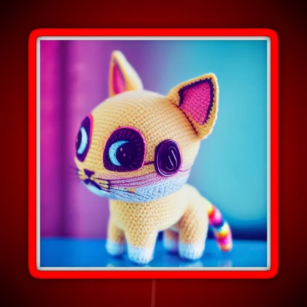 Cute Amigurumi Kitten Original Collection RGB Neon Sign