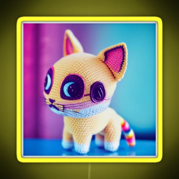 Cute Amigurumi Kitten Original Collection RGB Neon Sign