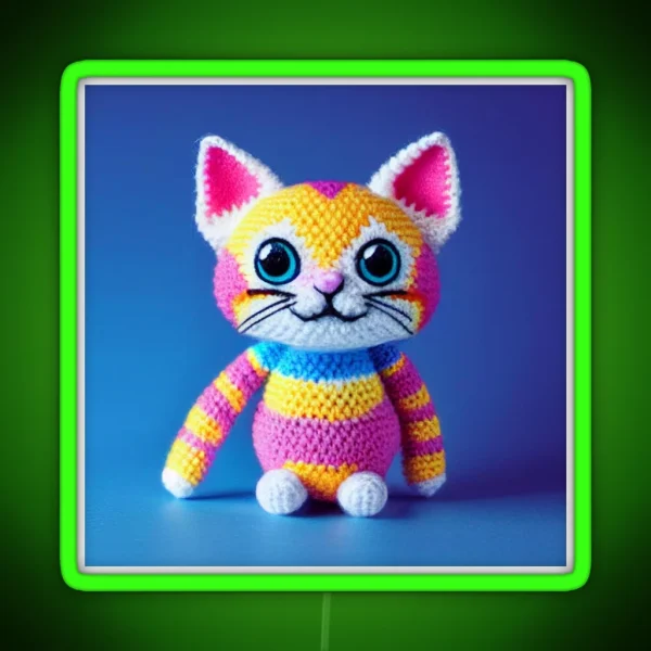 Cute Amigurumi Kitten Original Collection RGB Neon Sign