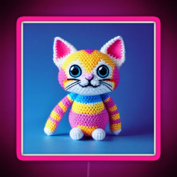Cute Amigurumi Kitten Original Collection RGB Neon Sign