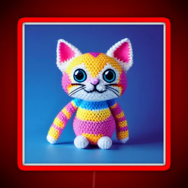 Cute Amigurumi Kitten Original Collection RGB Neon Sign