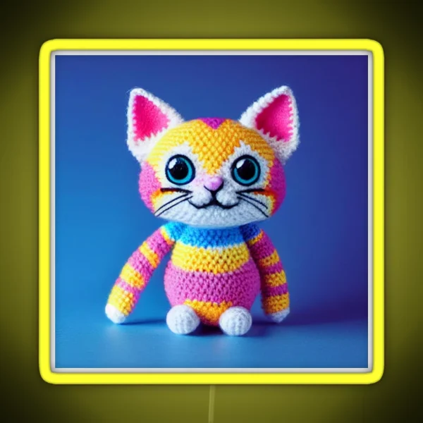 Cute Amigurumi Kitten Original Collection RGB Neon Sign