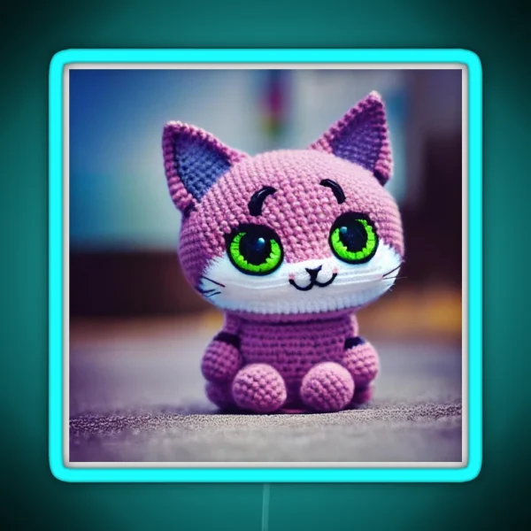 Cute Amigurumi Kitten Original Collection RGB Neon Sign
