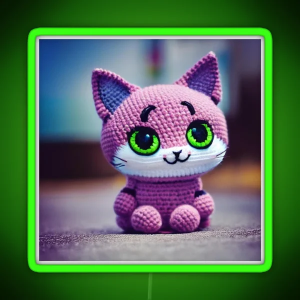 Cute Amigurumi Kitten Original Collection RGB Neon Sign