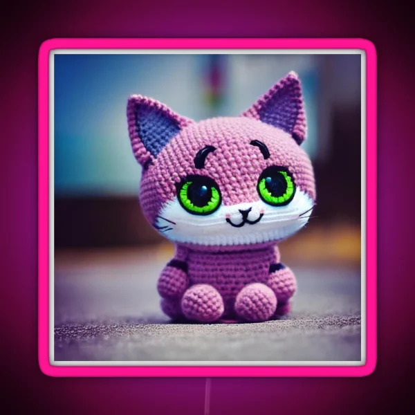 Cute Amigurumi Kitten Original Collection RGB Neon Sign