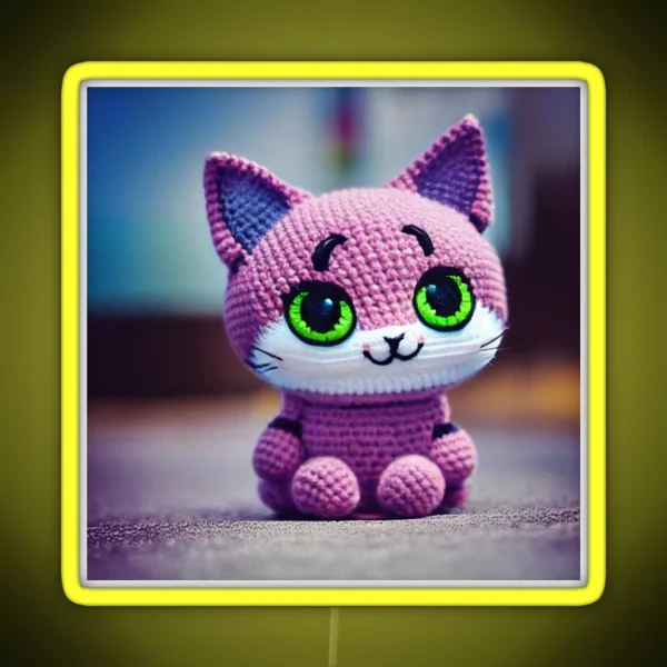 Cute Amigurumi Kitten Original Collection RGB Neon Sign