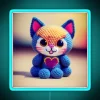Cute Amigurumi Kitten Original Collection RGB Neon Sign - Image 2