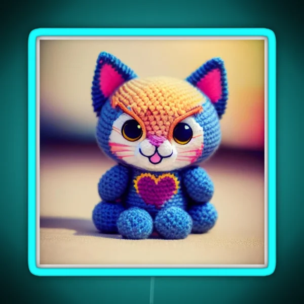 Cute Amigurumi Kitten Original Collection RGB Neon Sign