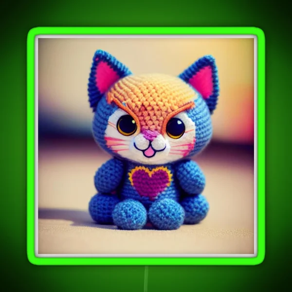 Cute Amigurumi Kitten Original Collection RGB Neon Sign