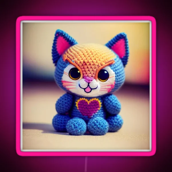 Cute Amigurumi Kitten Original Collection RGB Neon Sign