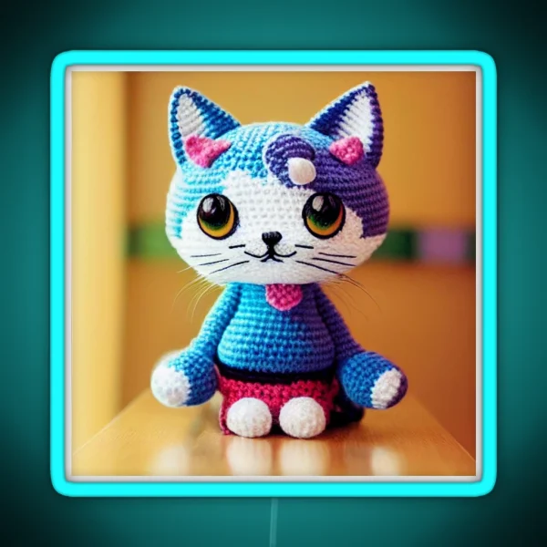 Cute Amigurumi Kitten Original Collection RGB Neon Sign