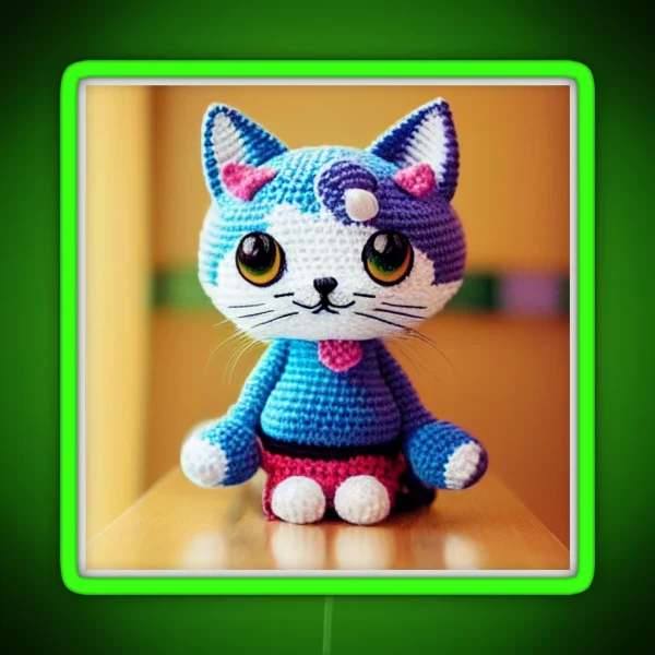 Cute Amigurumi Kitten Original Collection RGB Neon Sign