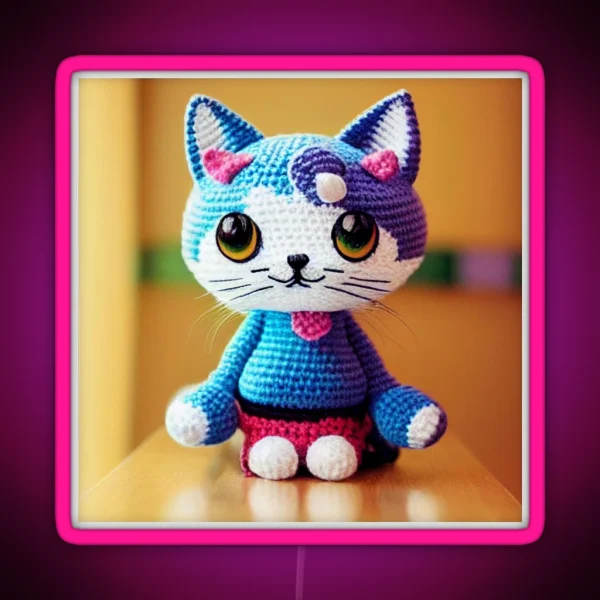 Cute Amigurumi Kitten Original Collection RGB Neon Sign