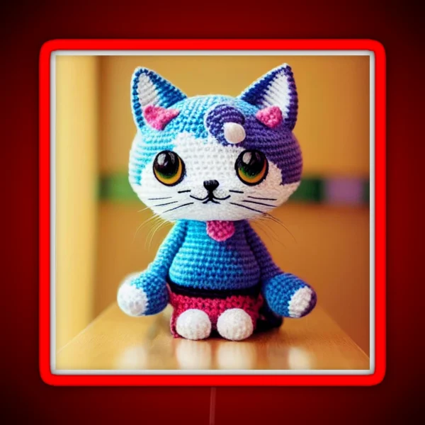 Cute Amigurumi Kitten Original Collection RGB Neon Sign