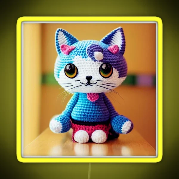 Cute Amigurumi Kitten Original Collection RGB Neon Sign
