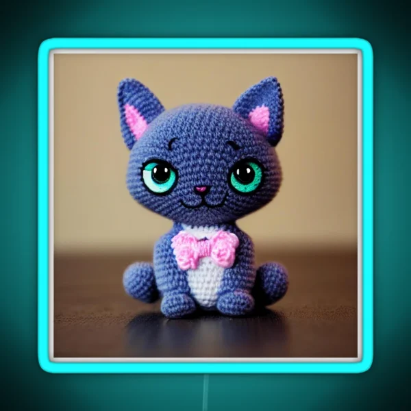 Cute Amigurumi Kitten Original Collection RGB Neon Sign