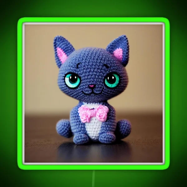 Cute Amigurumi Kitten Original Collection RGB Neon Sign