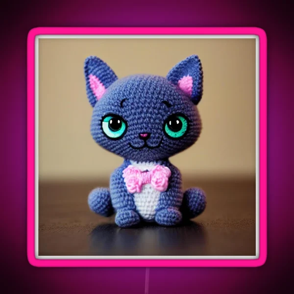 Cute Amigurumi Kitten Original Collection RGB Neon Sign