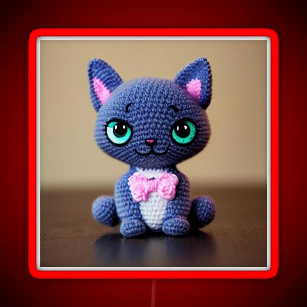 Cute Amigurumi Kitten Original Collection RGB Neon Sign