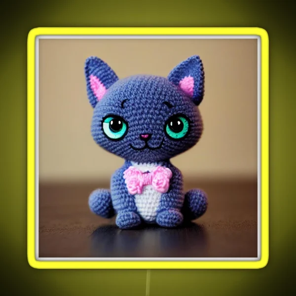 Cute Amigurumi Kitten Original Collection RGB Neon Sign