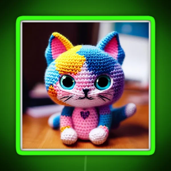 Cute Amigurumi Kitten Original Collection RGB Neon Sign