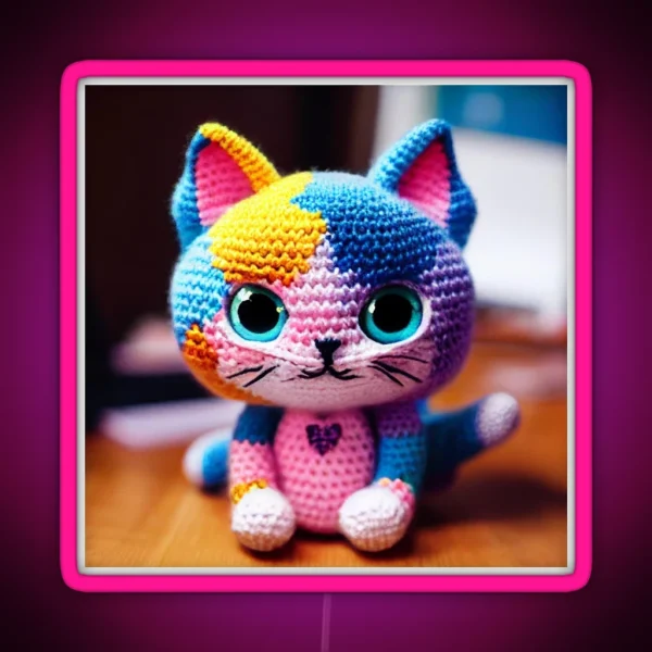 Cute Amigurumi Kitten Original Collection RGB Neon Sign