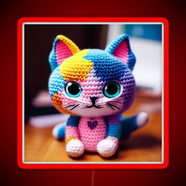 Cute Amigurumi Kitten Original Collection RGB Neon Sign
