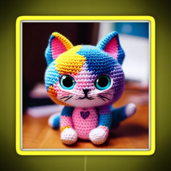 Cute Amigurumi Kitten Original Collection RGB Neon Sign
