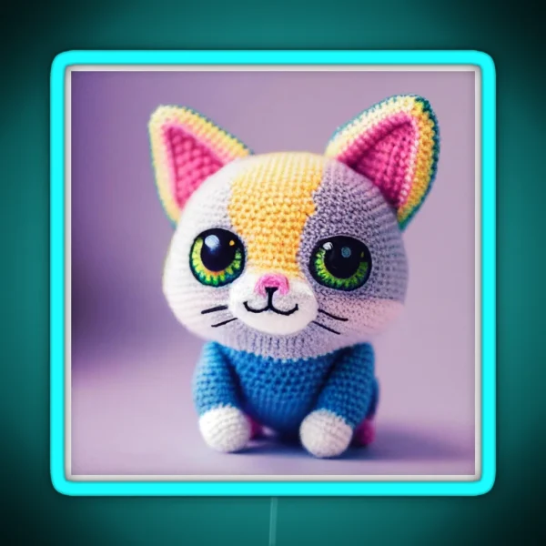 Cute Amigurumi Kitten Original Collection RGB Neon Sign