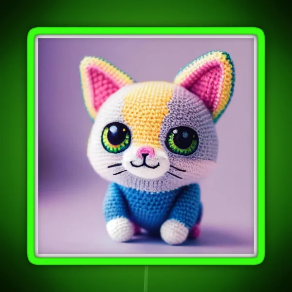 Cute Amigurumi Kitten Original Collection RGB Neon Sign