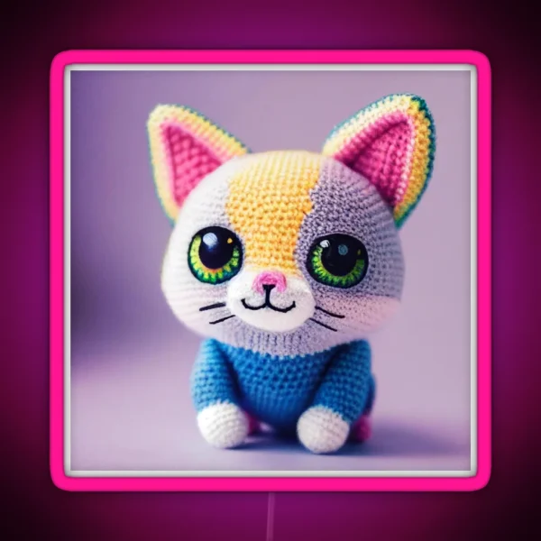 Cute Amigurumi Kitten Original Collection RGB Neon Sign