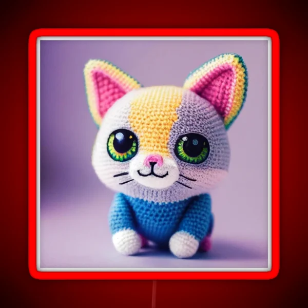 Cute Amigurumi Kitten Original Collection RGB Neon Sign