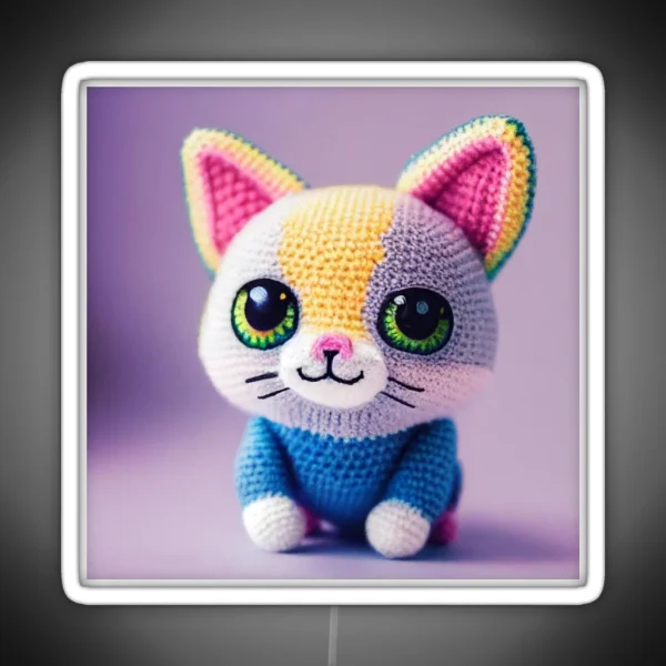 Cute Amigurumi Kitten Original Collection RGB Neon Sign