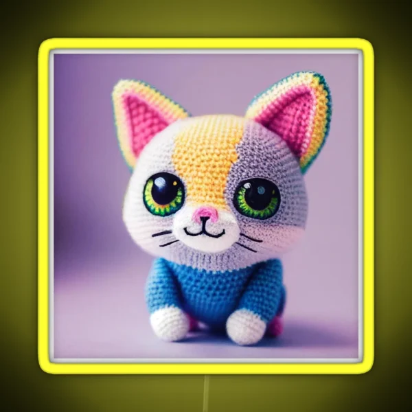 Cute Amigurumi Kitten Original Collection RGB Neon Sign