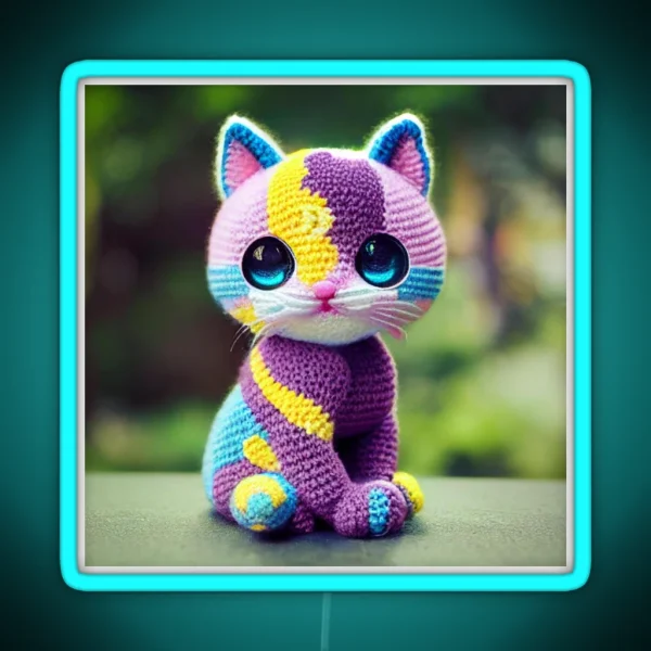 Cute Amigurumi Kitten Original Collection RGB Neon Sign