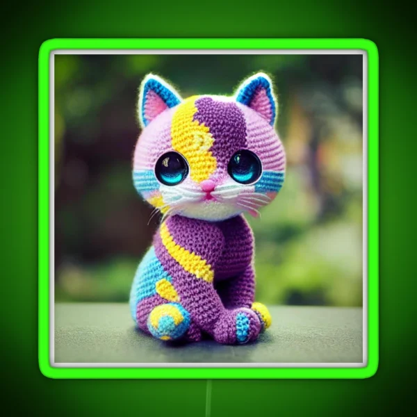 Cute Amigurumi Kitten Original Collection RGB Neon Sign