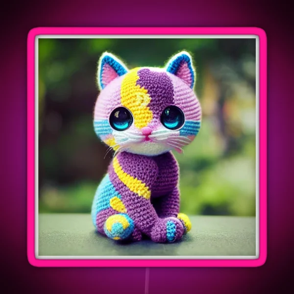 Cute Amigurumi Kitten Original Collection RGB Neon Sign