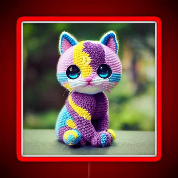 Cute Amigurumi Kitten Original Collection RGB Neon Sign