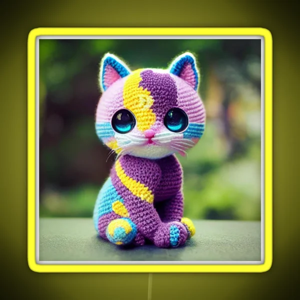 Cute Amigurumi Kitten Original Collection RGB Neon Sign