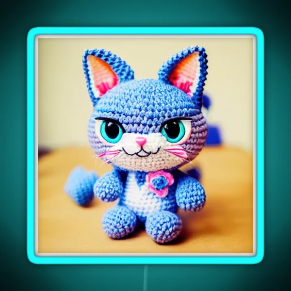 Cute Amigurumi Kitten Original Collection RGB Neon Sign