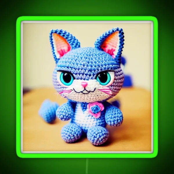 Cute Amigurumi Kitten Original Collection RGB Neon Sign